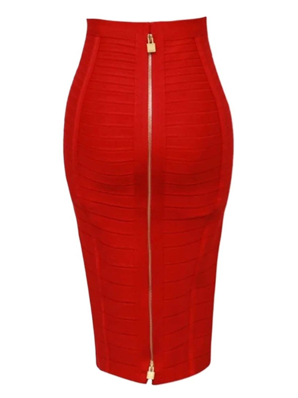 Gonna a Tubino Estiva Elasticizzata Aderente con Cerniera Sexy da 58 cm for Donna per Donna