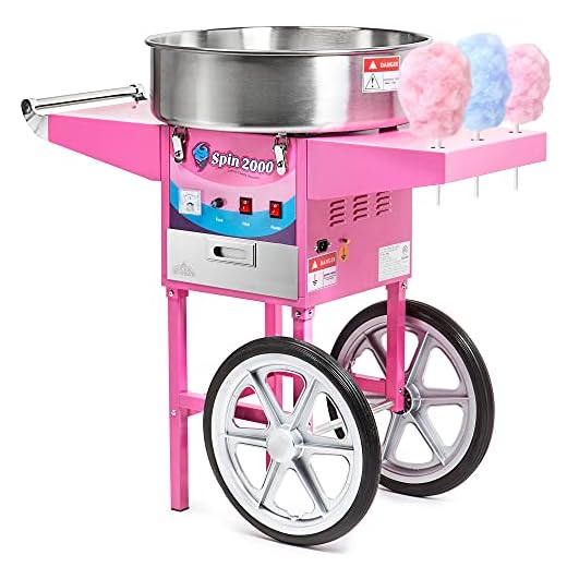 Olde Midway Commercial Quality Cotton Candy Machine Cart and Electric Candy Floss Maker - SPIN 2000