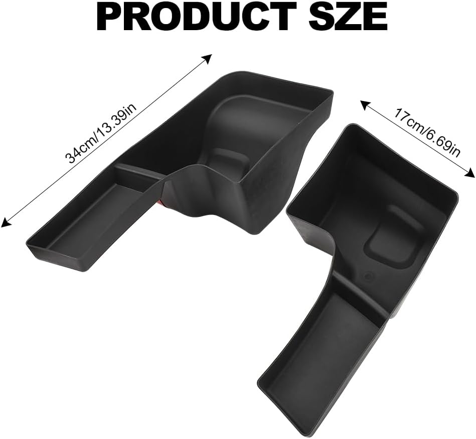 2PCS Rear Trunk Storage Tray Organizer Left & Right Wheel Well Storage Bin Fit for Jeep Wrangler JL JLU 4-Door (2018-2024) - JL Accessories (Not Fit Rubicon 4XE/JLU 4XE/2 Door)