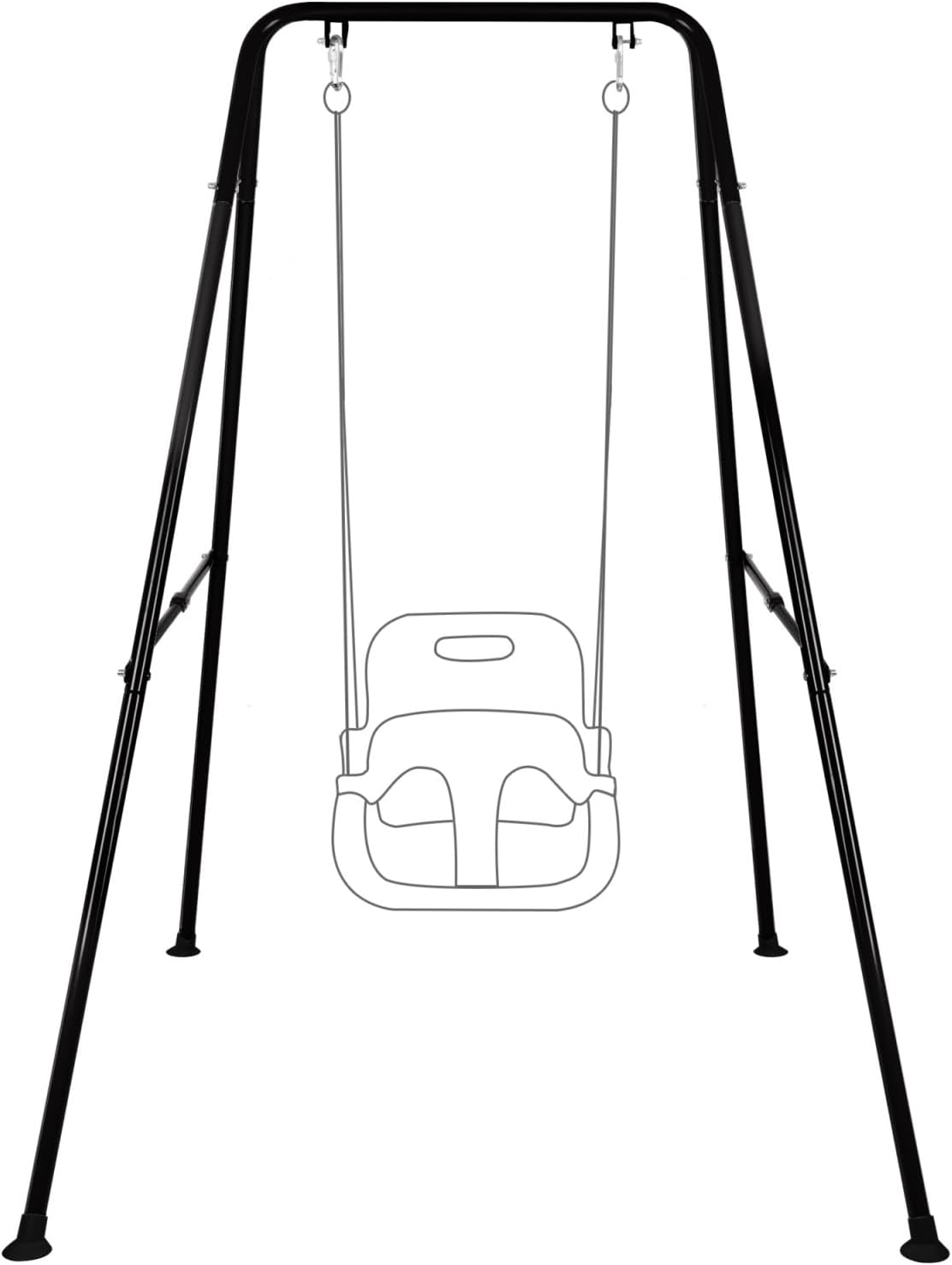 Baby Swing Stand, Heavy Duty Foldable Swing Stand A-Frame Metal Swing Stand Frame for Backyard Indoor & Outdoor, Hammock Chair not Included (Black)