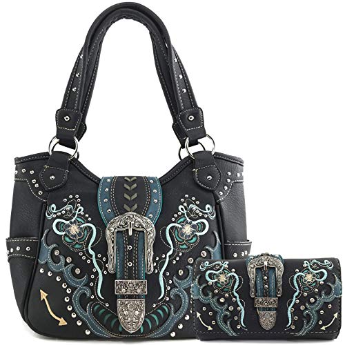 Bolso tote Western con hebilla floral para mujer miniatura 1