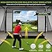 Golf Simulator Cage - 10x8ft Golf Practice Hitting Net with Triple-Layer HD Screen, Heavy Duty Practice Net with Target Cloth, Side Barriers& Impact Screen for Indoor Garage, Backyard & Outdoor