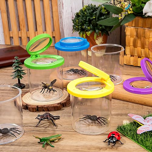 2PCS Insect Viewer, Magnifying Bug Catcher Kit, Bug Cage Bug Jar, Magnifier Backyard Explorer for Science Nature Exploration Tool