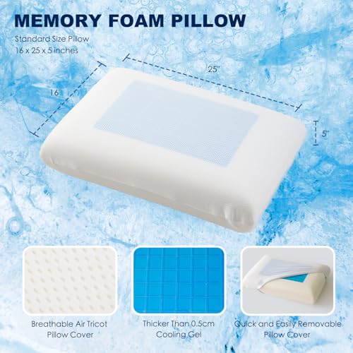 Almohada de gel y espuma viscoelástica estándar miniatura 2