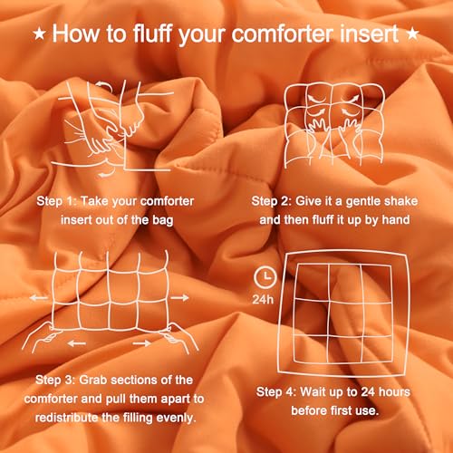 Image of NTBAY King Down Alternative Comforter, 104 x 90, Orange
