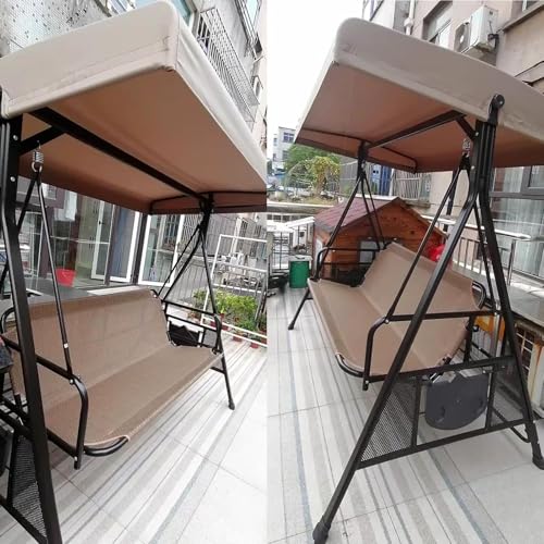 Toldo oscilante para porche de 3 plazas en color beige para jardin exterior 8