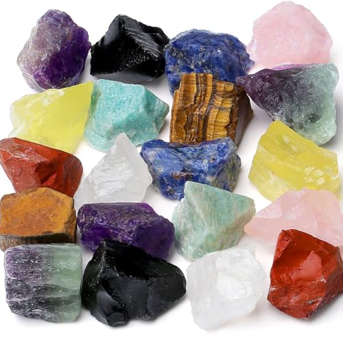XIANNVXI 10 Chakra Stein Rohsteine Premium 100% Natürliche Kristalle Steine Edelsteine Set Heilsteine Raw Kristall Heilung (200G)