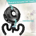 Winique USB Ventilator Leise Handventilator Mini Fan Mit 3 Geschwindigkeiten/ 720°Verstellbar/LED-Lichts, über 10h Akkulaufzeit für Kinderwagen, Zuhause & Büro