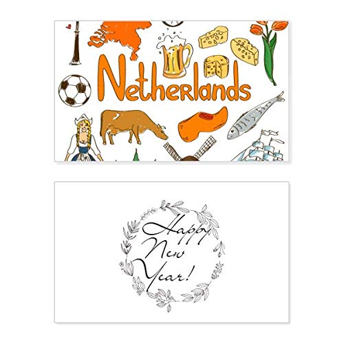 Carte de Nouvel An Pays-Bas Payscape Animals papeterie de voeux cartonnée
