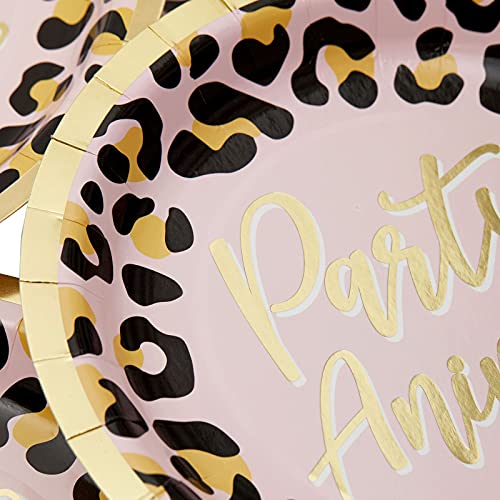 Sparkle And Bash DOGHU Cheetah Print Paper Plates For Party Animal Safari Birthday Supplies thumb #2