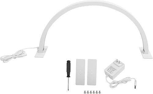 Miniatura 8 de Luz de media luna, luz de pestañas para escritorio de uñas, lámpara LED de luna con tecnología de pestañas, luces de maquillaje para artistas de