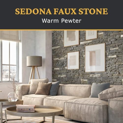 AZ Faux High-Density Polyurethane Faux Stone Flush Outside Corner for Interior and Exterior Decor | Stacked Stone Outside Corner | Sedona | Warm Pewter - 1