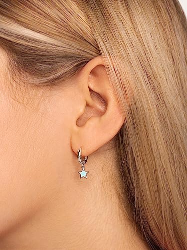 Boucles d'oreilles Aro Star Sky Enamel SINGULARU en argent doré - 2