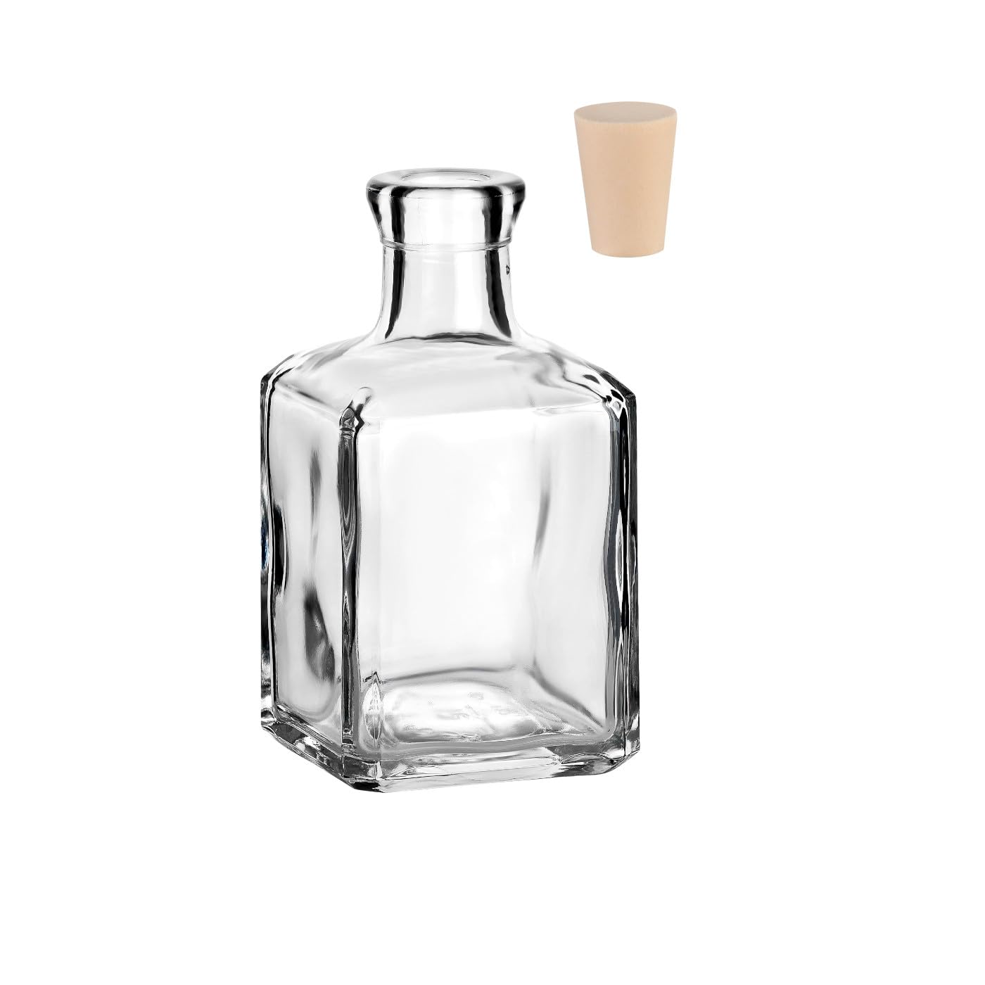 gouveo Set van 12 glazen flessen, 500 ml, klassiek antiek met kurk (HGK), lege fles, 0,5 l, van glas, om te vullen, glazen fles voor likeur, jenever, gin, olie, azijn (KFA500HGK