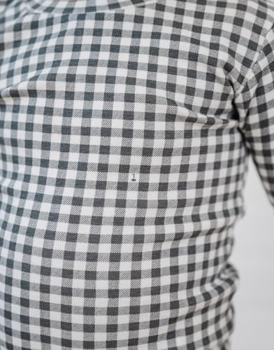 moimoln Cotton Modal Baby Toddler Pajamas Snug fit Pjs Daily Long Gingham Check Charcoal 3T