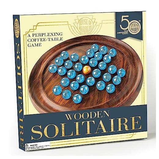 Solitario Estándar Vintage Retro Juego Mesa Centro Madera Canicas Coleccionista
