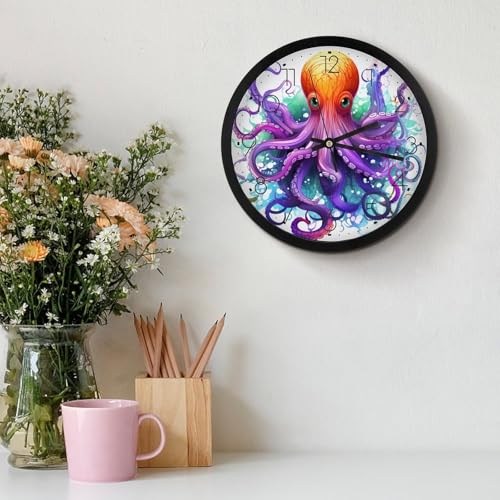 Horloge murale numérique colorée pieuvre à piles 25,4 cm - 4
