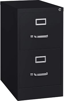 Lorell LLR42291 2-Drawer Vertical File, 15" x 22" x 28, Black