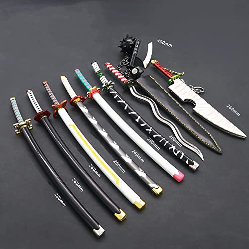 Chewmeter Demon Slayer: Kimetsu No Yaiba Katana Game Collection Sword Toy Action Figures Collection Party Supplies Gift Room Decoration (Demon Slayer Kanata 9Mains) #TOP5