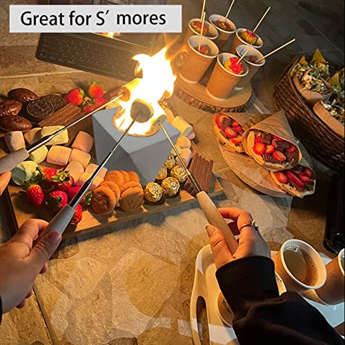 Mavalzy Tabletop Fire Pit, Table Top Rubbing Alcohol Fireplace Mini Smokeless Indoor Outdoor Fire Pit Portable Fire Concrete Bowl Pot Fireplace（Square） #TOP2