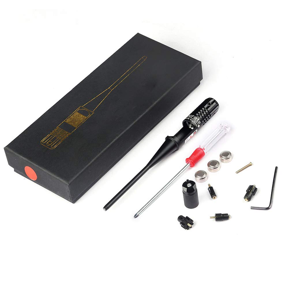 Laser-Bore Sighter Kit, Bore Sight Kit Bore Sighter Red Boresighter pour fusils de pistolet de calibre .22 à .50 Hunting Bore Sighter