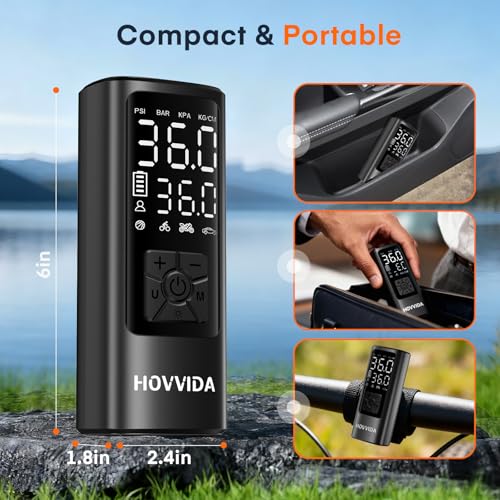 Image of Tire Inflator Portable Air Compressor, Bike Pump, Air Pump for Car Tires 150PSI with Digital Pressure Gauge, Auto Shut-Off, Fast Inflation, Bike Tire Pump for Car, Motorcycle, Bike, Ball