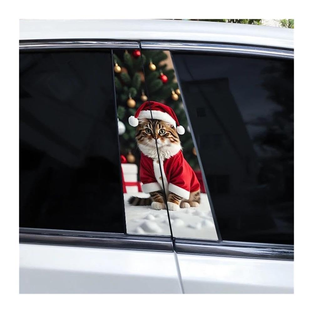 Body Parts 2pcs DIY Car Center Pillar Decals Cat Funny Car Styling Vinyl Stickers(F)