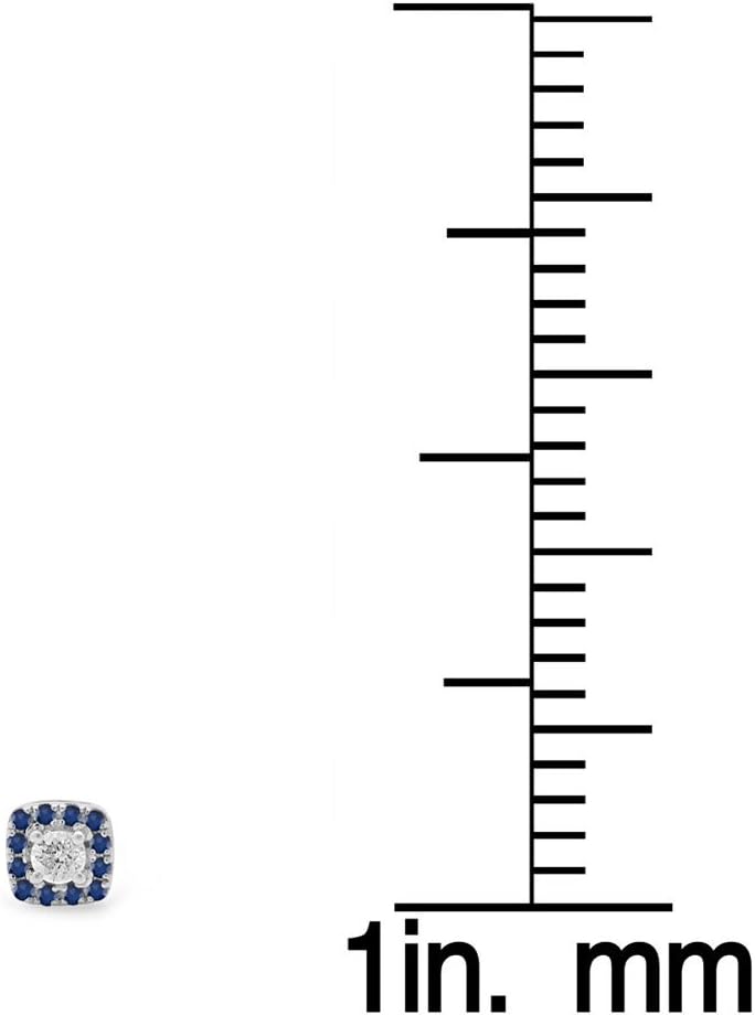 Dazzlingrock Collection 18K Round Womens Square Frame Halo Stud Earrings, Solid White Gold - Image 2