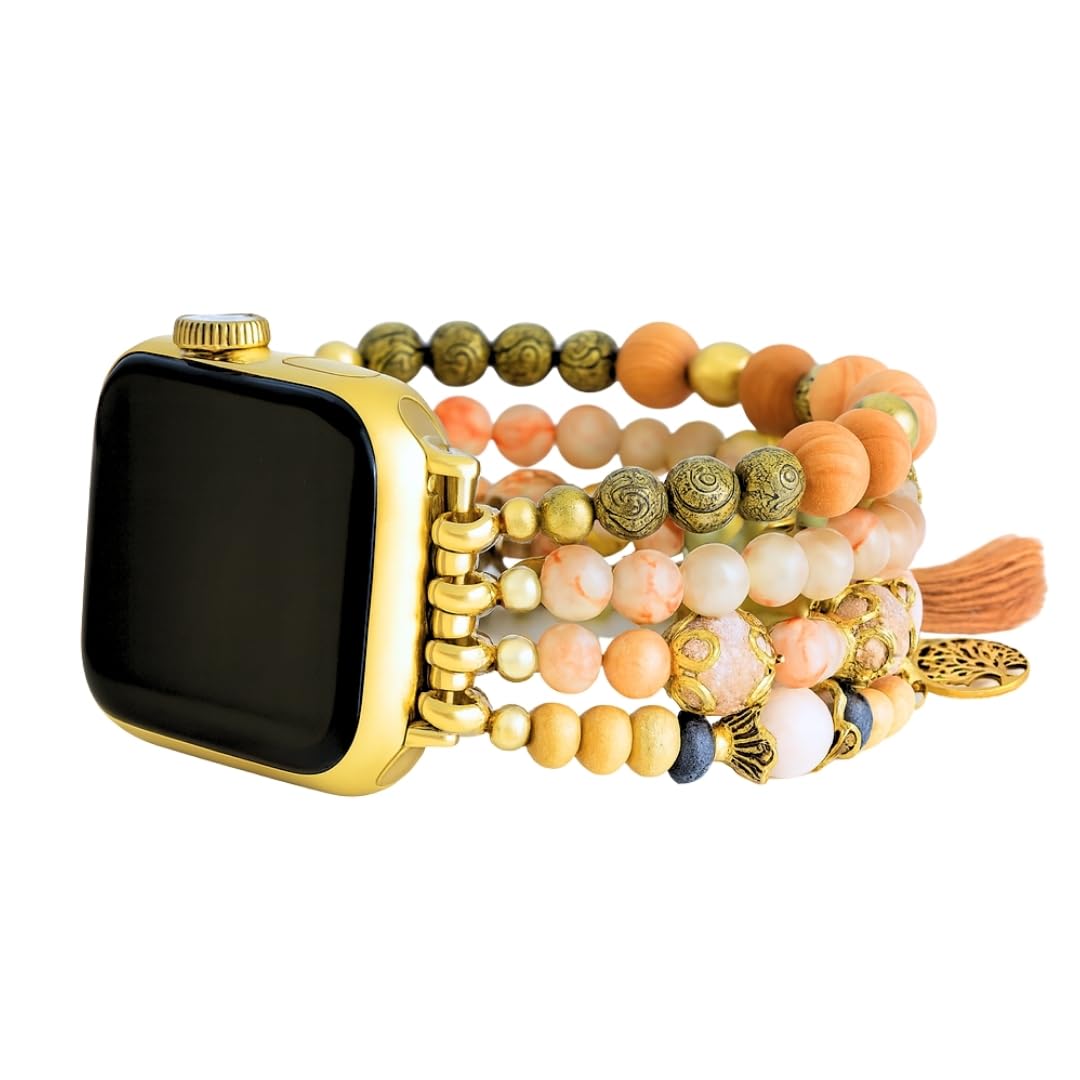 Cape Diablo Smart Watch Band for Women - Handmade Gemstone Strap - Compatible with 38mm-45mm Apple Faces