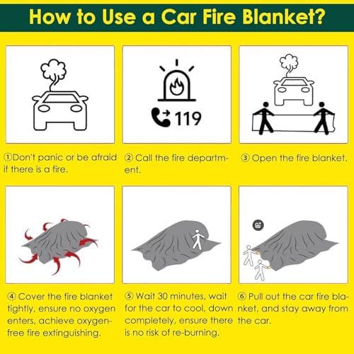 Portable Fire Shelter & Safety Cover - Reusable Fiberglass Fire Blanket for Garage/Charging Station & Parking Lot Emergencies (16.4' x 31.2') - Fire Extinguisher Protection
