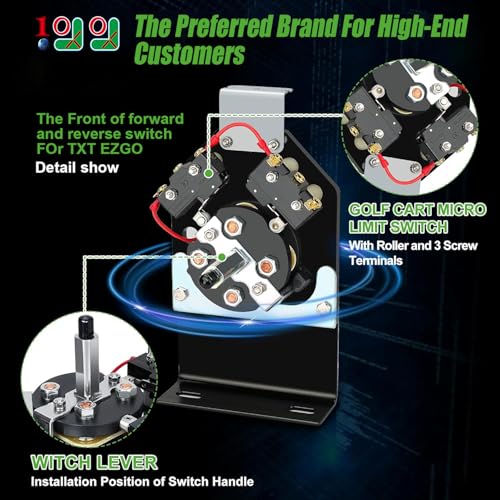 Image of 10L0L Forward Reverse Switch Assembly for EZGO TXT 1994-up Golf Cart, OEM# 73036G01 70578G01 70578G02 73036-G01 70578-G01 70578-G02 Black