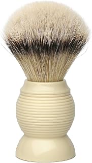 G.B.S Silvertip Badger Shaving Brush- Faux Ivory Resin Handle Beard Hairs Extra Soft Bristles Creates Lather Shiny handle For Daily Grooming 21 MM Knot (4.5" Tall) Pack of 1