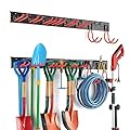 Ultrawall Multi-Storage Garage Hooks, Utility Rack with Multiple Installation Methods, Wall-Mounted Garden Tool Organizer System for Shovels, Rakes, Ladders,17pcs