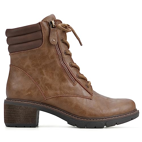 WHITE MOUNTAIN Women's Shoes Crazies Block Heel Combat Boot3