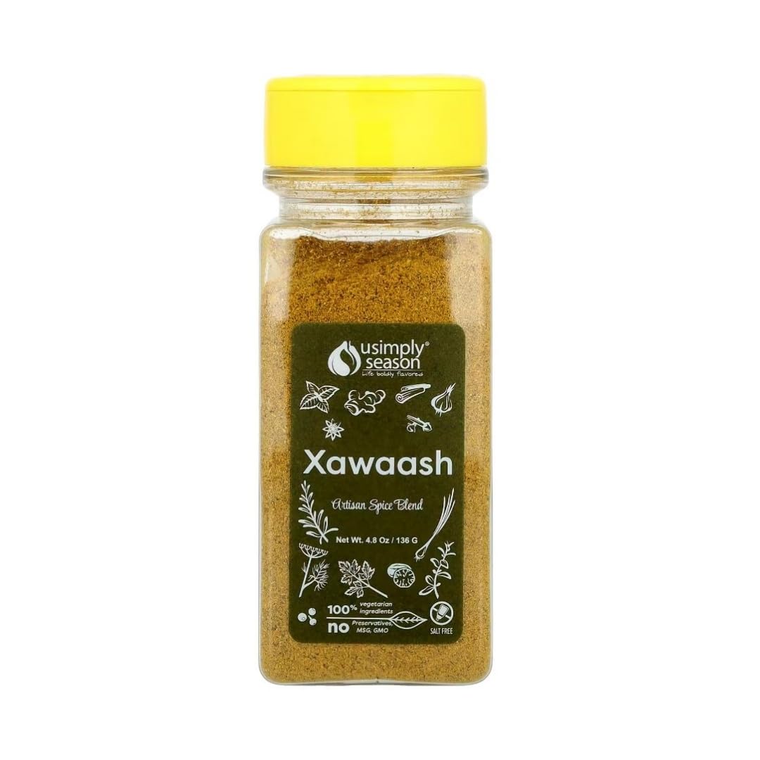USimplySeason Xawaash Spice (4.8 oz) - East African Cuisine Inspired, Vibrant Blend, Perfect for Rubs, Marinades, and More - Vegan, Non-GMO, No-Salt, Made in USA