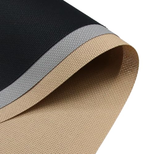 Image of KCS 3 pc of 15 inch x 18 inch(38cmx45cm) 14 Count Cross Stitch Cotton Aida Cloth Needlework Rolled Fabric Box,14CT,Khaki+Medium Grey+Black