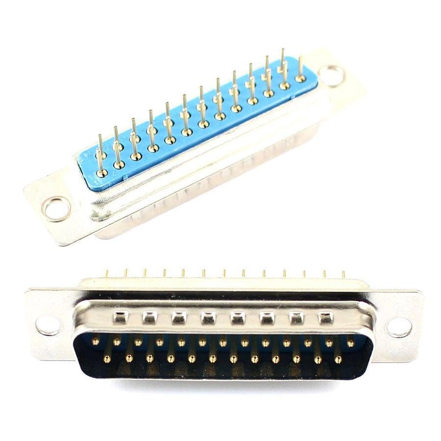 Generic 10 Pcs D-SUB DIP 25 Pin Male Straight Solder Type Adapter Connector 2 Rows