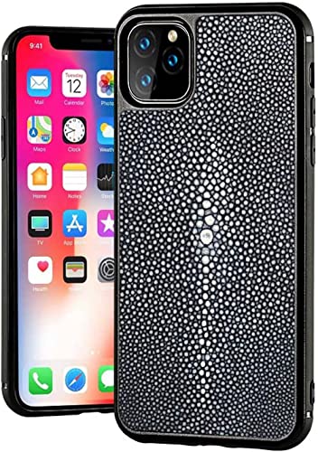 Étui iPhone 14 Pro doublure microfibre protection arrière cuir gris