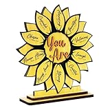 Schreibtischdekoration Sonnenblume – inspirierendes Schild 16 x 17 cm, Schicht-Ornament aus Holz | Christliches Deko-Stück, motivierendes Glaubensgeschenk für Mutter, Freundin, Tochter, Schwester