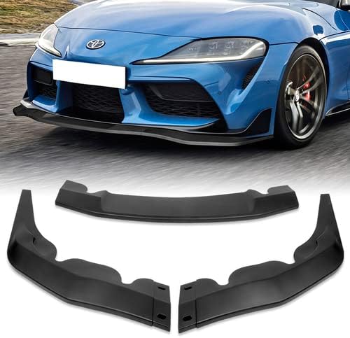 3 Pieces Front Bumper Lip Spoiler Splitter Side Body Kit Trim Protection Compatible with 2019-2026 Toyota Supra A90, 2020 2021 2022 2023 2024 2025(Painted Black)