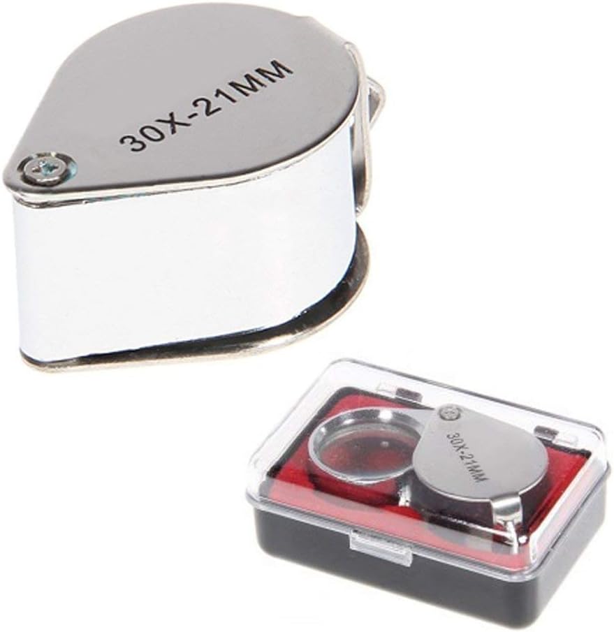 U-M PULABO Portable Handheld 30x21 Jewellers Loupe Magnifier Eye Glass Jewelry Appraisal 1Pcs Superior & Creative Popular, Silver : Arts, Crafts & Sewing
