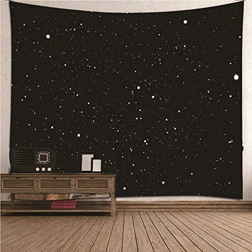 KnSam Wandteppich, Wohnzimmer Tapisserie Wandbehang Heimdekorationen Aus Polyester Sternenklarer Himmel Schwarz 300X260Cm Wandteppiche Cover