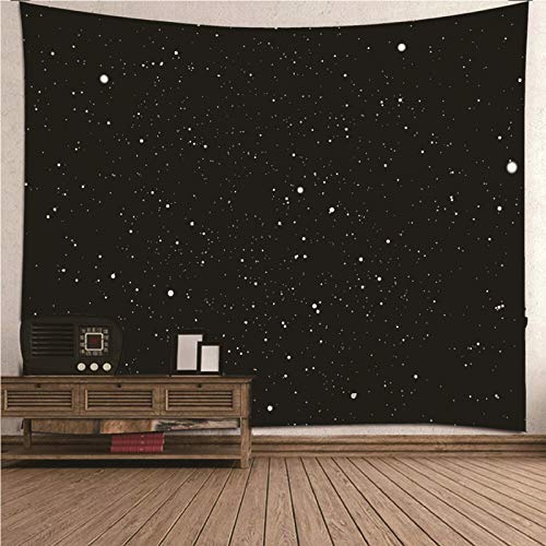 Aeici Wall Cloths Tapestry Wall Decoration 3D Living Room 200 x 200 cm Starry Sky Wall Decoration for Girls Picnic Towel Black