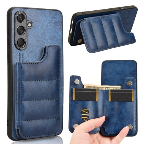 Case Compatible with Samsung Galaxy S10 Lite,Compatible with Samsung Galaxy A91 / M80s [Card Holder][PU+PC+TPU] 3 in 1 Magnetic Clasp Cover Blue