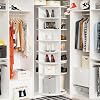 Torre Organizadora Giratoria de 7 Niveles, Estante de Pie con Rotación 360°, Diseño de Base Alta, Capacidad para 28 Pares de Zapatos, Blanco 6