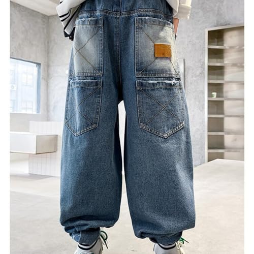 Girls Baggy Wide Leg Jeans Elastic Waist Loose Denim Pants Multi Pockets Casual School Athletic Pants Loose Trousers3
