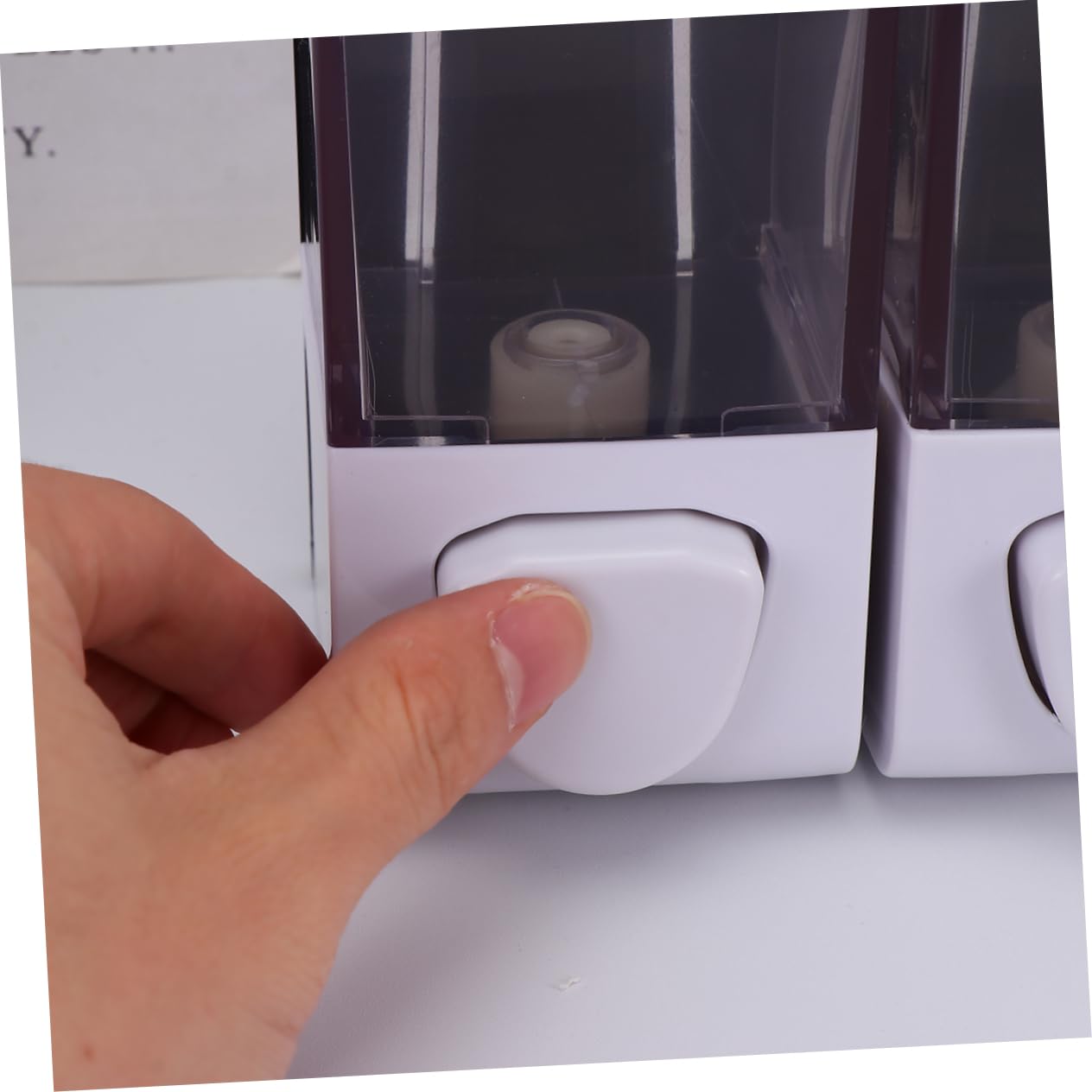 WOONEKY Dispenser Di Sapone Da Parete Da 700 Ml Flacone A Doppia Pressione Per Docciaschiuma E Lozione Per Il Corpo Bianco Facile Da Usare