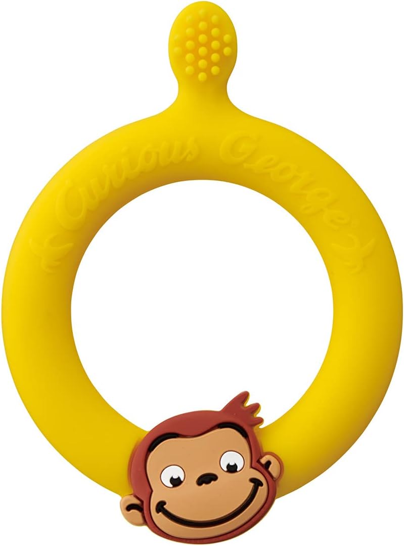 Skater BSLH-A Gums Gentle Silicone Toothbrush for Baby Teeth, Curious George