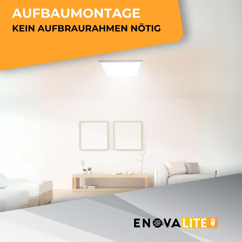 LED Panel SLIM, Aufbaupanel, UGR<19 blendfrei, 120x30cm, 30W, 3300lm, neutralweiß (4000K), Netzteil im Rahmen integriert, LED Bürolampen, Rasterdeckenleuchte, Büroleuchten, Deckenleuchte