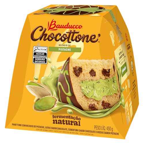 Chocotones mais vendidos: tendências para o Natal 2025 7 Chocottone Maxi Pistache Bauducco 450g